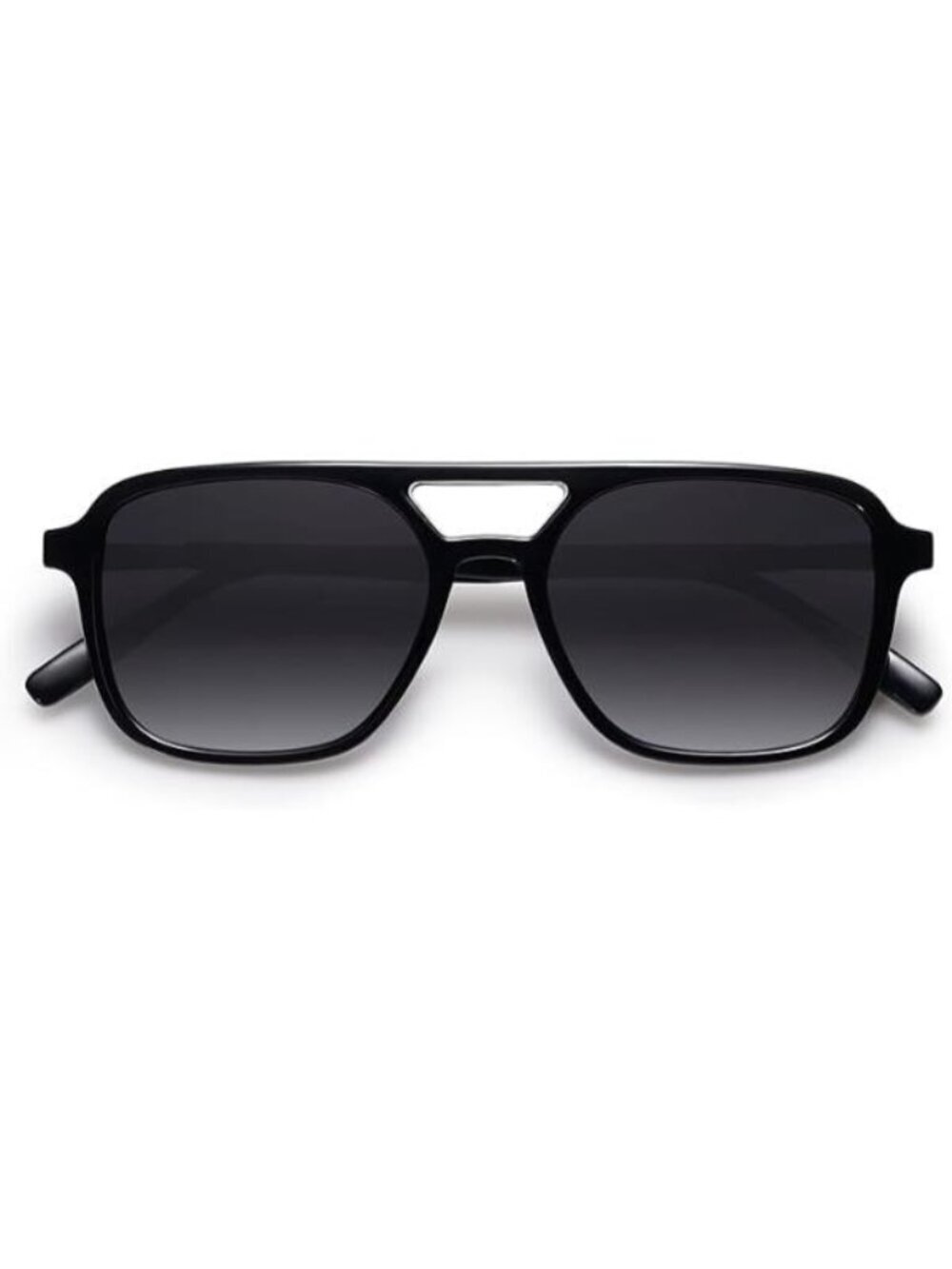 SOJOS Women Retro Aviator Sunglasses Rectangle Sun Glasses Black Frame Grey Lens